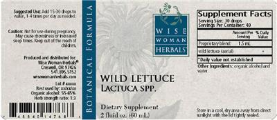 Wild Lettuce Lactuca Spp. label