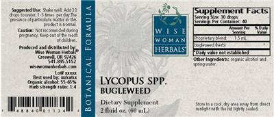 Lycopus Spp. Bugleweed label