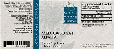 Medicago Sat. Alfalfa label