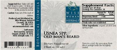 Usnea Spp. Old Man's Beard label