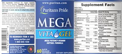 Mega Vita Gel label