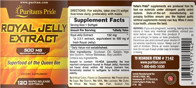 Royal Jelly Extract label