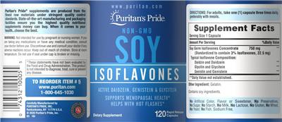 Non-GMO Soy Isoflavones label