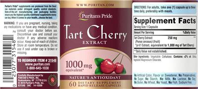 Tart Cherry Extract label
