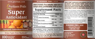 Super Antioxidant label