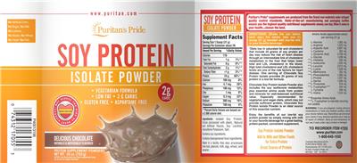 Soy Protein Isolate Powder Delicious Chocolate label