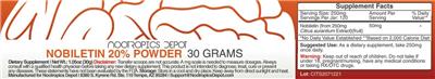 Nobiletin 20% Powder label