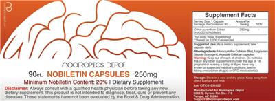 Nobiletin Capsules 250 mg label