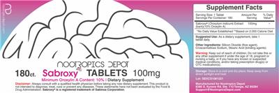Sabroxy Tablets 100 mg label