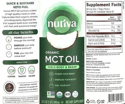 Organic MCT Oil label