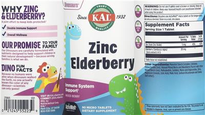 Zinc Elderberry Mixed Berry label