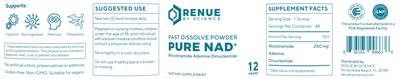 Pure NAD+ Fast Dissolve Powder label
