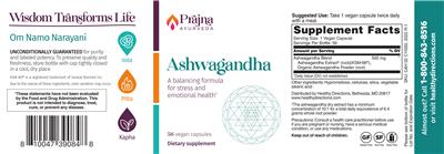 Ashwagandha label