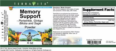 Memory Support Powder label