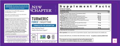 Turmeric Force Nighttime label