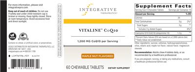 Vitaline CoQ10 1,200 mg Maple Nut Flavored label