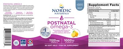 Postnatal Omega-3 Lemon label