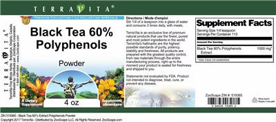 Black Tea 60% Polyphenols Powder label