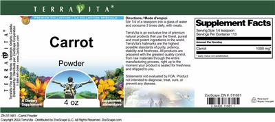 Carrot Powder label