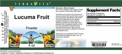 Lucuma Fruit Powder label