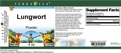 Lungwort Powder label