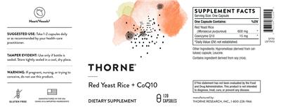 Red Yeast Rice + CoQ10 label