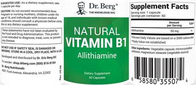 Natural Vitamin B1 label