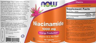 Niacinamide 1000 mg label