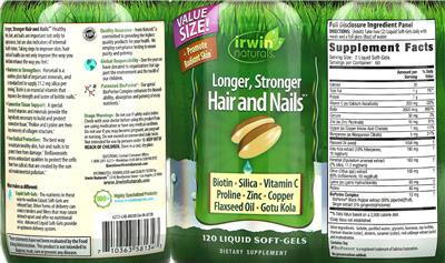 Longer, Stronger Hair and Nails label