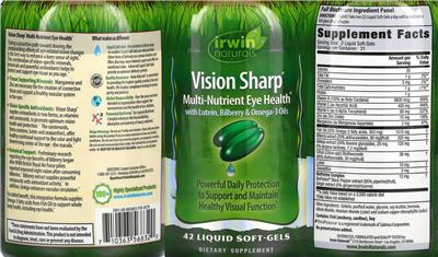 Vision Sharp Multi-Nutrient Eye Health label
