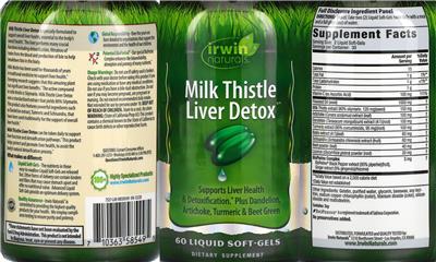 Milk Thistle Liver Detox label