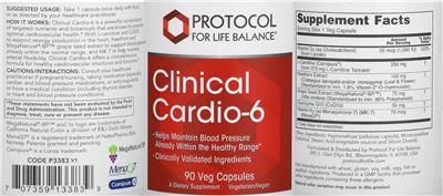Clinical Cardio-6 label