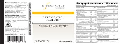 Detoxication Factors label