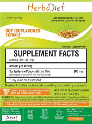Soy Isoflavones Extract Powder label