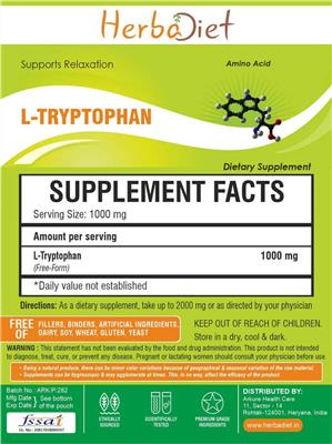 L-Tryptophan Powder label