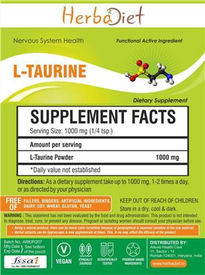 L-Taurine Powder label