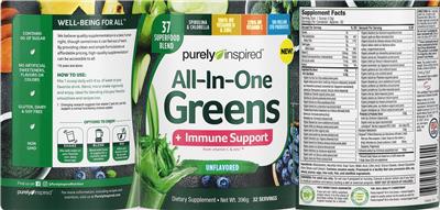 All-In-One Greens + Immune Support Unflavored label