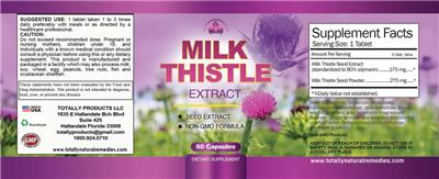 Milk Thistle Extract label