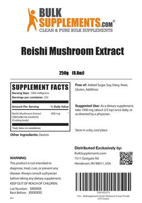 Reishi Mushroom Extract label