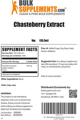 Chasteberry Extract label