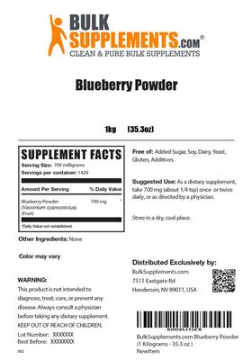 Blueberry Powder label