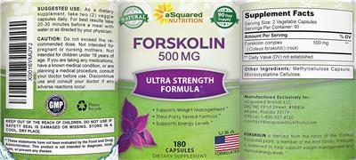 Forskolin 500 mg label