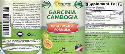 Garcinia Cambogia label