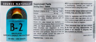 B-2 100 mg label