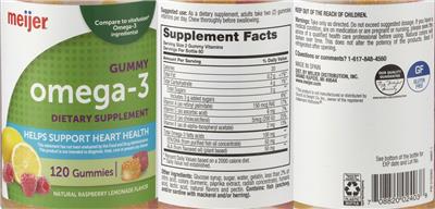 Omega-3 Gummy Raspberry Lemonade Flavor label