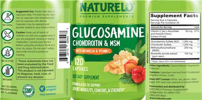 Glucosamine Chondroitin & MSM label
