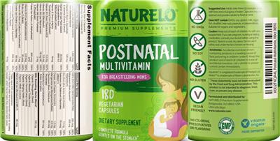 Postnatal Multivitamin label