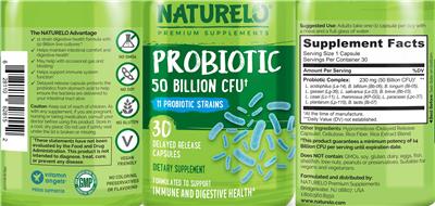 Probiotic 50 Billion CFU label