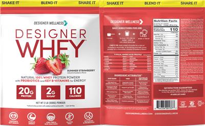 Designer Whey Summer Strawberry label