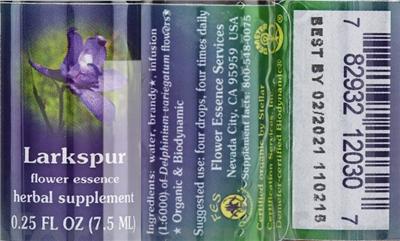 Larkspur Flower Essence label